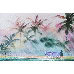 水彩作品风景
