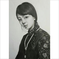 素描作品女人