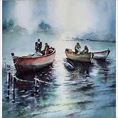 水彩作品风景