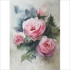 水彩作品花