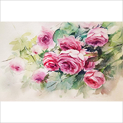 水彩作品花