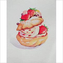 水彩作品甜品