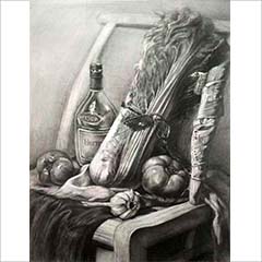 素描作品白菜