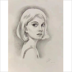 素描作品美女