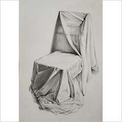 素描作品椅子与布