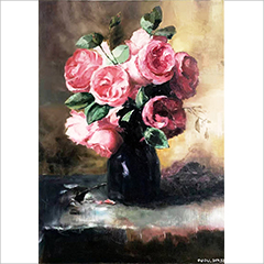 油画作品花